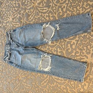 Women’s Blue Distressed Jeans
